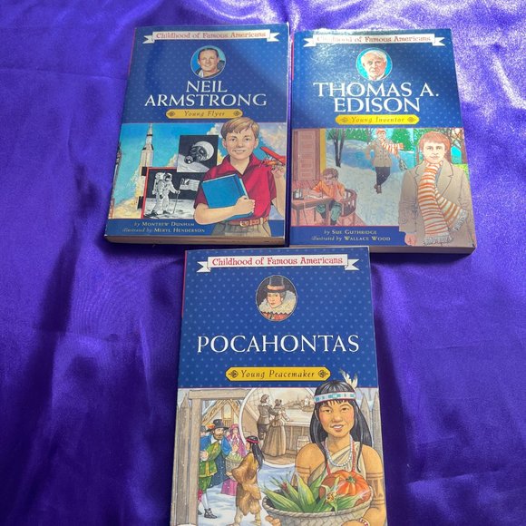 📌Childhood of Famous American Series Reading Level Edison/ Armstrong Pocahontas - Picture 1 of 13